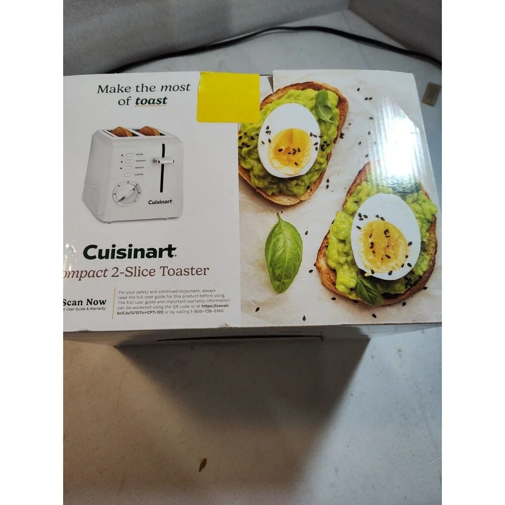 NIB Cuisinart CPT122 Compact 2 Slice Toaster - White (883)